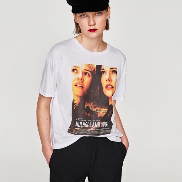 Zara Mulholland Drive white T-shirt size USA XL - Picture 1 of 4
